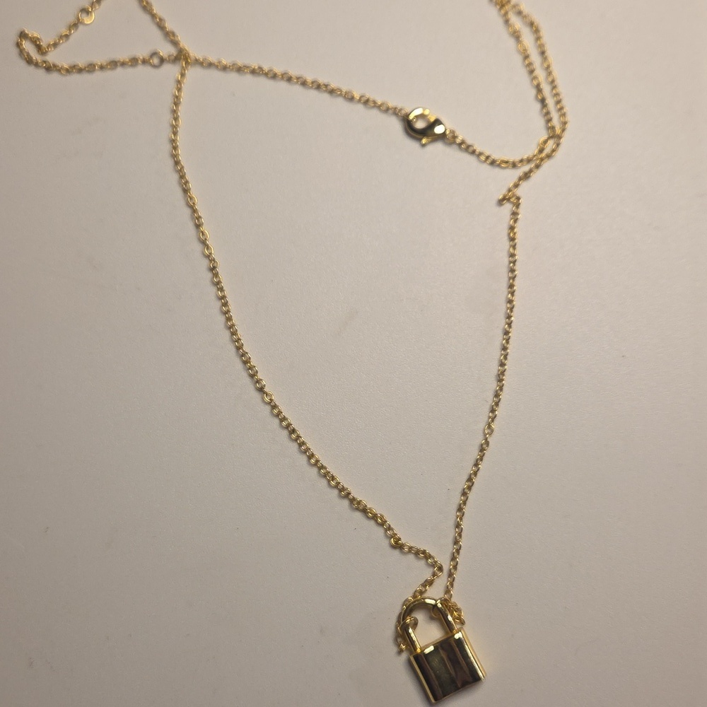 New Gold Filled Padlock Necklace
